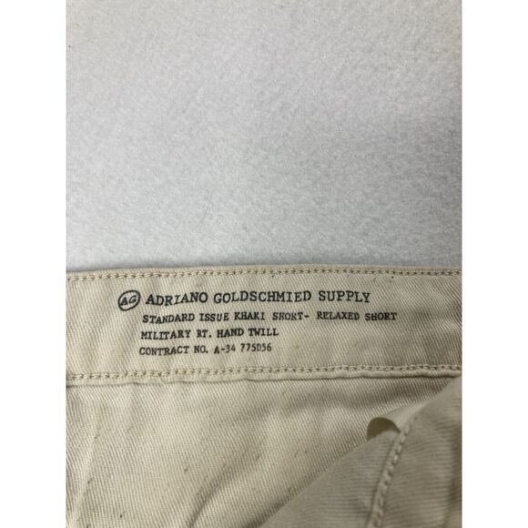 Adriano Goldschmied Khaki Distressed Chino Flat Front Relaxed Fit Short Mens 31 - Picture 4 of 11